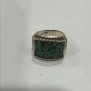Sterling Silver Ring with Turquoise Inlay